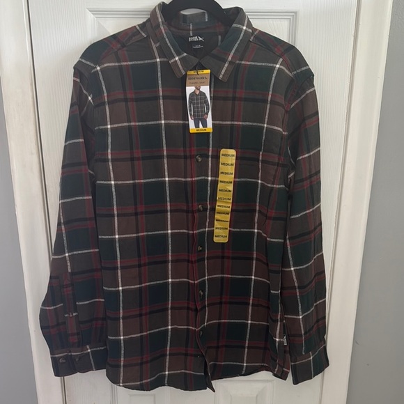 Eddie Bauer Men's Casual Plaid Shirt - Red, Green, and Brown - Picture 1 of 6